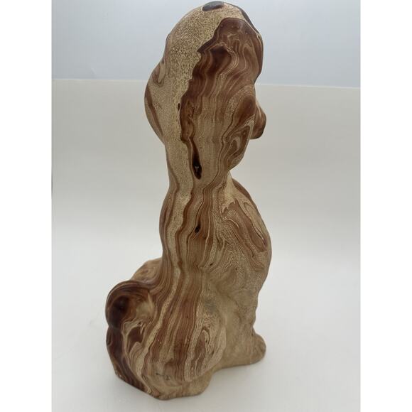 VTG Large 14" Pine Scented Pottery Colorado Poodle Statue Figure Brown Glaze - Picture 5 of 10